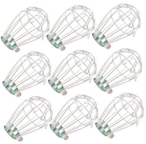 SEWOART 9pcs Scalding Mesh Lampshade Industrial Ceiling Lights Clamp Light Wire Bulb Guard Bulb Protector DIY Vintage Style Cage