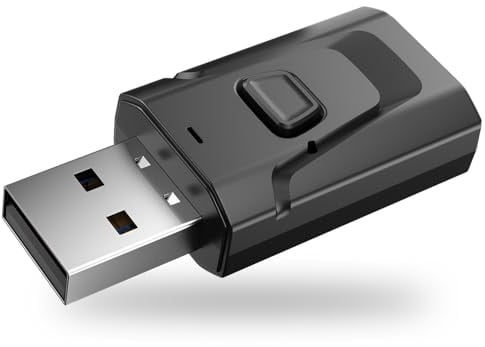 Adaptateur Bluetooth USB 5.4 pour TV PC et Autoradio | Dongle Audio Jack 4en1 Con 3,5 mm avec Micro IntéGré, Faible Latence, Appels Mains Libres et Musique