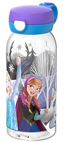 Mepal - Trinkflasche mit Klappdeckel Campus - Deckel springt per Knopfdruck auf - Trinkflasche Kinder Kohlensäure Geeignet - Auslaufsicher und Spülmaschinengeeignet - 600 ml - Frozen Friends