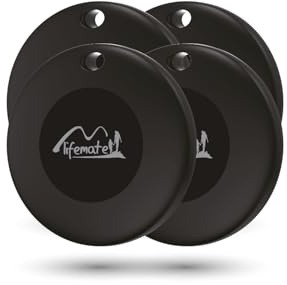 Lifemate Life Tag Duo Schlüsselfinder (4er Pack) Bluetooth Tracker Keyfinder kompatibel mit iOS & Android, für Apple „Wo ist?“ & Google „Mein Gerät Finden“, Smart Tag für Schlüssel, Tasche, Geldbörse