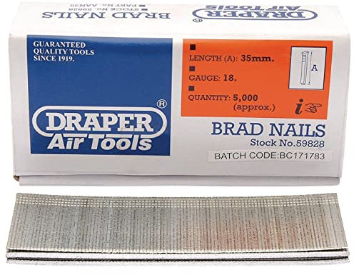 Draper 59828 35mm Brad Nails (5000 Pieces)