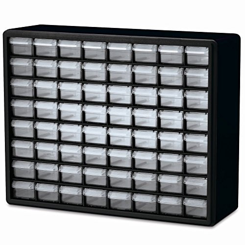 Akro-Mils 10764 Gabinete de Almacenamiento de plástico con 64 cajones para organización de Garaje, Organizador de Cuentas, Almacenamiento Lego, Caja de Herramientas para Profesores, Organizador de