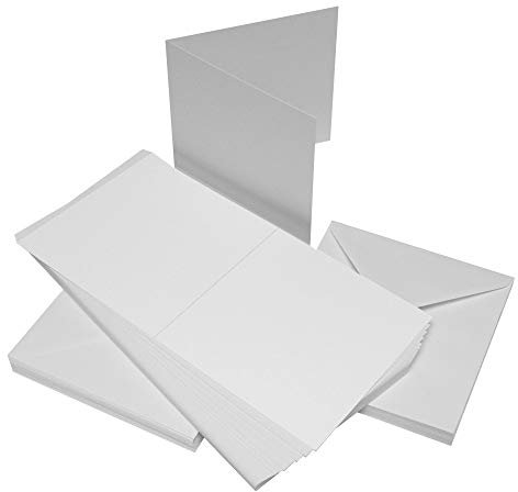 Craft UK 289 5 x 7 inch Card and Envelope pack of 50 - White