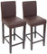Mendler 2er-Set Barhocker Barstuhl M37 Kunstleder - braun, dunkle Füße