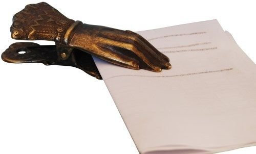 Hand Büroklammer-Schreibtisch in Messing Papierklammern