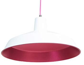 anTes interieur Große Hängeleuchte Pallido 40 cm Ø weiß violett (Pendelleuchte Hängelampe Deckenlampe Pendellampe Deckenleuchte lila rosa)