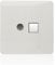 Trendi Modern Glossy Tactile TV Co-axial Socket + RJ45 Cat 5e & Cat 6 PC Ethernet Socket White