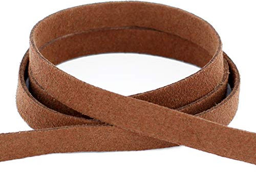 AURORIS - 5m weiches flaches Band aus Wildlederimitat 10x1,5mm - Farbe wählbar - Variante: braun