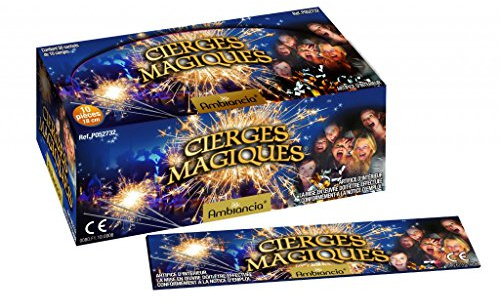 Cierges magiques x 40 pièces sous blister - longueur 17 cm - longueur utile 8 cm - durée unitaire 45 secondes