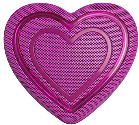 Jamoji Bluetooth Haut-parleur avec éclairage LED - Heart - Cardiaque Smiley Emoticon Emoji - haut-parleur sans fil - autonomie 6 heures - avec pied - connecteur AUX et Micro-USB