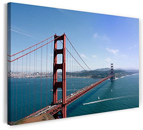 Leinwand (100x70cm): Golden Gate Bridge Blick von schräg oben