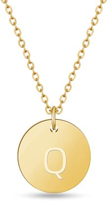 Initialen Halskette Frauen Mädchen mit Gravur Q Quynh Quinn Queen Qian Qendresa Quirina Queenie Quendolin Quiana Quyen Qaddus Qi Queena Quentin Quintus - Valentinstag-Geschenk für Sie und Ihn