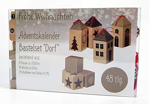 Adventskalender Dorf mit 24 Boxen zum selber befüllen - DIY Kalender Bastelset