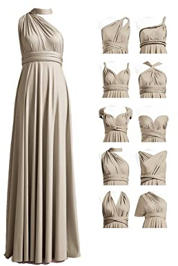 72styles Damen Infinity Dress Brautjungfernkleid, umwandelbar, Unendlichkeitskleid, Party, Abschlussball, Abendkleid, Maxi-Wickelkleid, lang, Violett (1er Pack)