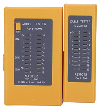 Kafuty HDMI High Definition Digital Cable Tester RJ45 Cable Tester Tracker Portable Cable Tester Automatically Runs All Tests and Checks for Continuity, Open, Shorted etc. (Yellow)