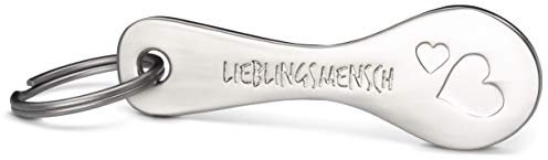 FABACH Trolley Spoon Einkaufswagenlöser Schlüsselanhänger - Einkaufswagenchip abziehbar aus Metall - Einkaufschip für Einkaufswagen, kein Steckenbleiben im Pfandschloss - Lieblingsmensch