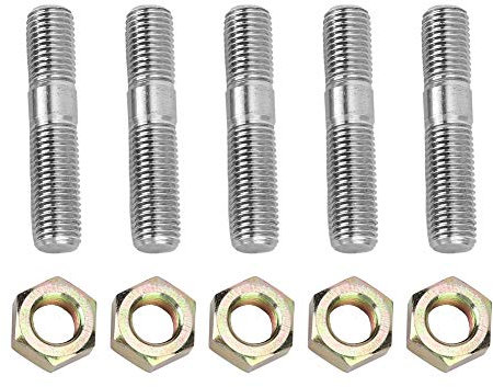 M10 x 1,25 50 mm Gewinde T3 T4 T6 4 Stück Turbo Schrauben und Muttern Flanschmuttern Turbo Stehbolzenset hohe Festigkeit für DSM 1G, EVO1~10