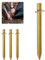 Relaxdays Heringe, Stahl, T-Profil, 30 cm lang, Öse, 4er Set Zeltheringe, stabil, schlagfest, Camping und Garten, gold