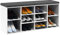 RELAX4LIFE Schuhbank mit Sitzfläche, Schuhregal aus Holz, Schuhkommode mit 2 verstellbaren Regalen, Schuhablage mit Sitzkissen, Schuhtruhe für Flur & Eingang, Sitzbank, 104 x 30 x 48 cm (Weiß)