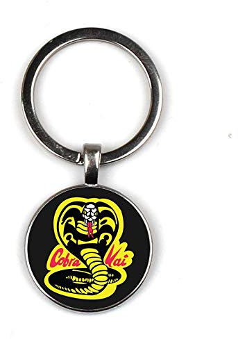 ZYLL Cobra Kai Schlüsselanhänger Glas Time Gem Schlüsselanhänger Schmuck DIY Personalisierte Foto Personality Gift Schlüsselanhänger Geschenke für Männer