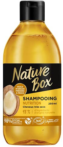 Nature Box - Nutrition Argan Shampoo - sehr trockenes Haar - Vegan Formel - 98% Inhaltsstoffe natürlichen Ursprungs - Inhalt 250 ml