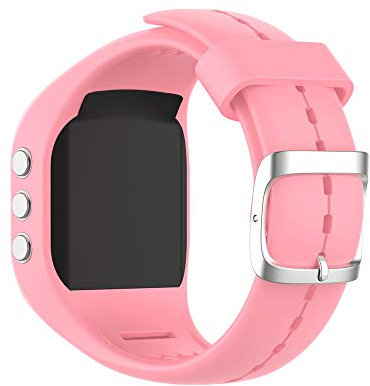 KINOEHOO Ersatzarmband kompatibel mit Polar A300 Edelstahl Armband Weiche Silikon Uhrenarmbänder.(Rosa)