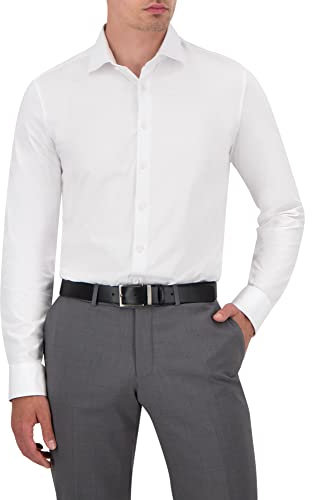 OLYMP Herren Businesshemd Level Five 24/Seven,Männer Hemd,Langarm,Einfarbig,Uni,Body fit,New York Kent,bequem wie EIN T-Shirt,Weiss 00,43