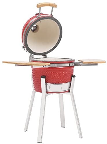 vidaXL Kamado Grill Smoker Holzkohlegrill Kugelgrill Standgrill Gartengrill Keramikgrill Räucherofen Barbecue BBQ Keramik 76cm Rot