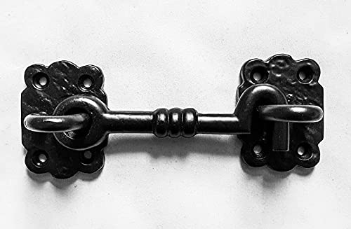 Black Square Knotted Door Gate Shed Cast Iron Cabin Hook 100mm 4 Fancy