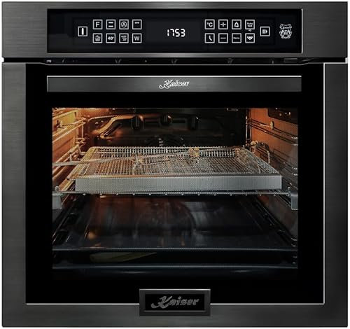 Kaiser Horno empotrable EH 6306 RS, Horno empotrable, negro, 79L 15 fct. grill Freidora Full Touch,Autarkic, Horno de aire caliente, con parrilla, horno de convección, Sistema de limpieza catalítica