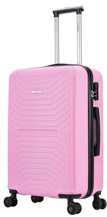 FLYMAX 24 Medium Suitcase Super Lightweight 4 Wheel Spinner Hard Shell ABS Luggage Hold Check in Travel Case
