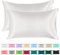 Lirex 2er Set Satin Kissenbezug 40x60cm, kissenbezüge, Weich wie Seiden Kissenbezug, kopfkissenbezug 40x60 cm Kissenhülle für Haar und Haut kommt，Oeko-TEX Zertifiziert, Weiß