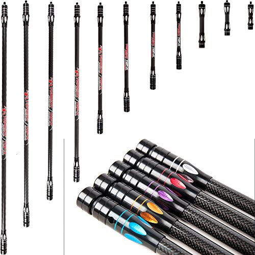 wolfman Tiro con Arco Estabilizador Barra de Equilibrio 4-34 Pulgadas Varilla Estabilizadora de Carbono Amortiguar Peso Barra Amortiguadora para Arco Recurvo Arco Compuesto de Caza (34 Inch, Plata)