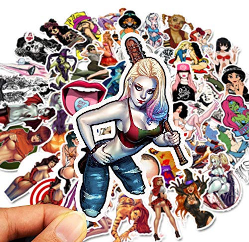 Sexy Sticker, 100 Stück Pin Up Girls Sticker für Laptop, Skateboard, Wasserflaschen, Fahrräder, Gepäck, Gitarre, Motorrad, Helm, Scrapbook, wasserdichte Vinyl-Anime-Aufkleber für Erwachsene