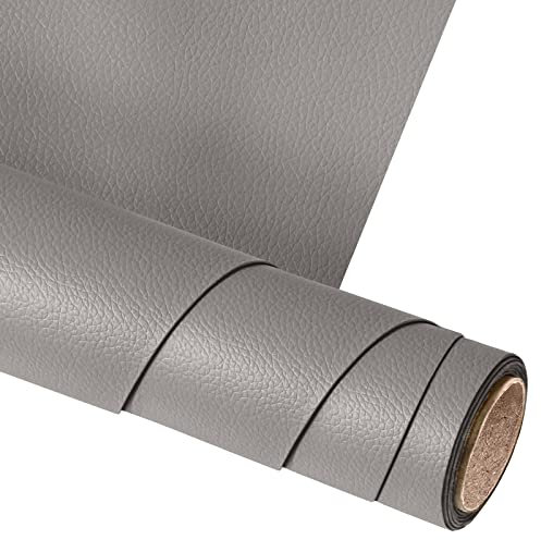Leder Patch Selbstklebend 150 X 40 cm, Leder Reparatur Patch PU Lederreparaturband für Sofas, Handtaschen, Jacken, Autositze, Möbel Leder Reparatur und Renovierung, Hellgrau