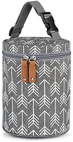 Accmor Muttermilch-Kühltasche, isolierte Babyflaschen-Tragetaschen, Wärmertasche, ideal für stillende Mütter, Kindertagesstätte, Grau, grau, Tragetaschen für Babyflaschen
