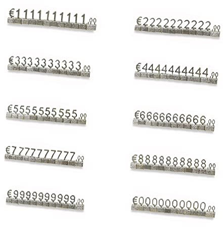 Mini-Würfel-Preisschild, 10 Sets, Preis-Anzeigewürfel, verstellbares 3D-Metall-Preiswürfel-Set für Schmuck, Uhren, Ringe, Shop-Preisanzeige – Silber/EUR