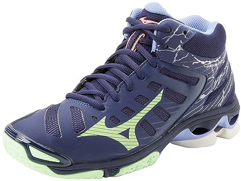 Mizuno Unisex Wave Voltage Mid Volleyball, Eveblue Techgreen Iolite, 44.5 EU