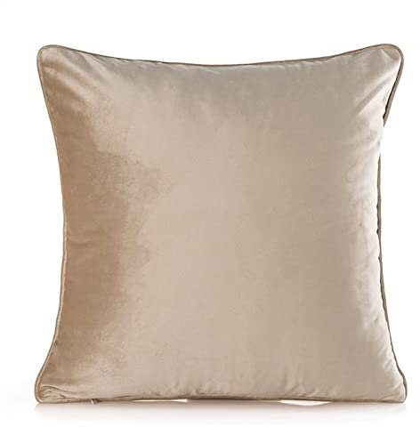 Wycian Kissenbezüge Deko, Cushion Cover Beige 45X45cm Samt Einfarbig Dekor Schlafzimmer Wohnzimmer Couch Büro 1er