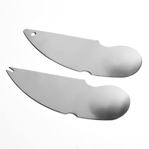 2 Stainless Steel Kiwi Scoopers Kiwi Peelers Kiwi Spoons Serrated Fruit Knife Cutting