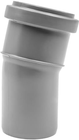 HT-Bogen DN 50 15° grau | PP-Rohrbogen HT | 15-Grad Abfluss-Winkel, schnelle Steckmontage