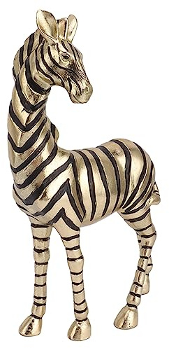 Mumusuki Realistische Zebra-Statue aus Harz für die Inneneinrichtung. Lebhafte Goldene Zebra-Figur für Sammlung und Desktop-Dekoration