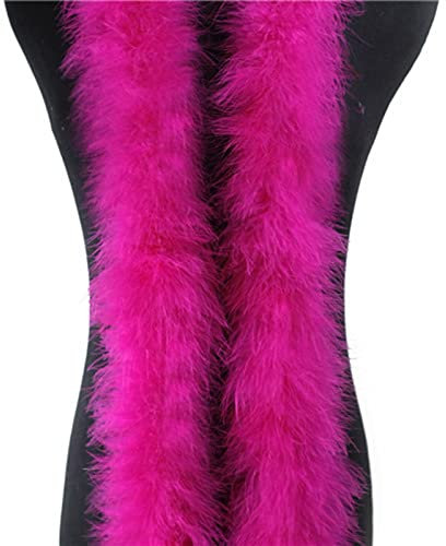 Haiaxx Boa di Marabù 2 m per Albero di Natale, Nastro di Piume di Tacchino per Abiti da Sposa, Scialle Fai da Te, Artigianato - Rosa Acceso