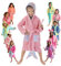 LEBENGOOD - Accappatoio bambina, bambino, Ragazze Cotone: Ragazza, Bambini - 100% Cotone OEKO-TEX,2 tasche, cappuccio (6-8, Sandy Rosa)