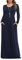 Anelune Dresses for Women Long Sleeve Loose Plain Plus Size Maxi Dresses Casual Long Dresses with Pockets Navy Blue Medium