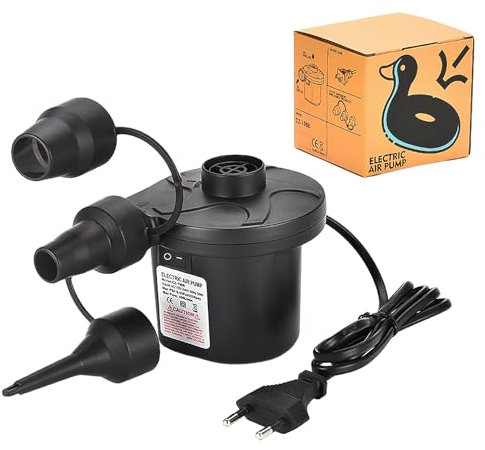 Ruikdly Pompa ad aria elettrica 2 in 1 Pompa ad aria materasso ad aria pompa elettrica per materasso ad aria con 3 ugelli ad aria, pompa materasso ad aria per materasso gonfiabile, barca, materasso ad