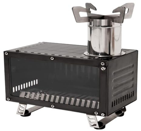 Camping-Holzofen, tragbare kompakte Zeltheizung, Edelstahl-Kocher-Heizofen, sichere und effiziente Heizung, zum Grillen im Freien, Kochen, Camping