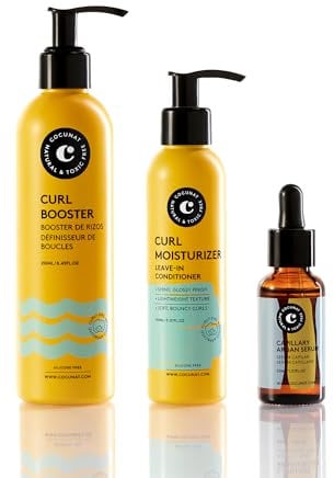 COCUNAT - Glanz-Locken-Plan - Moisturizer Leave In + Curl Booster + Arganöl-Serum - Hair Oil - Curly Methode - Spendet Feuchtigkeit, Entwirrt, Nährt, Beseitigt Frizz