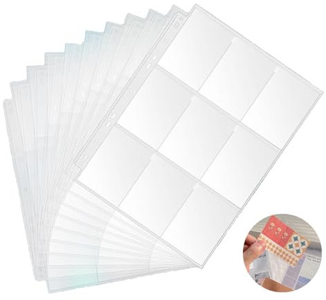 DERAYEE Sammelkarten Hüllen,720 Taschen A4 Sammelhüllen,Doppelseitiges Karten Hüllen Pokemon Sammelalbum,Sammelkartenzubehör für Eine Vielzahl von Ringbüchern,aller Arten von Karten (40 Seiten)