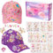 CIMOYBAI Geschenke für Mädchen DIY Baseballkappe, 2 Stücke Schulanfang Baseball mit Juwel AufklebernCap, Mädchen Weihnachten Geburtstagsgeschenke Schulanfang Geschenke 4 5 6 7 8 9 10 Jahre